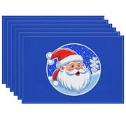Christmas-themed Placemats, Clip Art Stylish Santa Claus Fade-Resistant Door Mats, Cartoon Style Cute Doormats Outdoor Entrance, for Cafe Kitchen Home