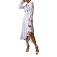 thumbnail image 2 of xiaxaixu Robe d'Été pour Femmes Imprimé Zèbre Manches Longues à Volants Col en V Taille Haute Longueur Moyenne Robe de Soirée, 2 of 8