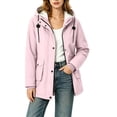 thumbnail image 3 of Winter Hooded Coats for Women Plus Size Thick Velvet Long Sleeve Solid Color Lined Outdoor Jacket with Pockets Winter Cardigan Casual Daily Active Wear, 3 of 10
