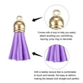thumbnail image 4 of Uxcell 50 Pack Leather Tassel Keychain Charm Bulk with Cap for DIY, Purple, 4 of 6