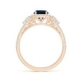thumbnail image 2 of ANGARA Natural 1 Ct Aeon 3 Stone Sapphire & Diamond Engagement Ring in 14K Rose Gold for Women (Size-6mm) | September Birthstone, Anniversary, Jewelry Gift for Women | Natural Sapphire Ring, 2 of 10