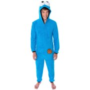 Sesame Street Adult Unisex Cookie Monster Costume Sherpa One-Piece Union Suit Pajama Onesie For Men And Women