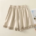 thumbnail image 2 of Boxer Shorts for Women 10 Pack Women’s Ruffle Home Shorts Elastic Waist Lace Shorts Summer Casual Home Sleepwear Loungewear Bottoms Beige XXL, 2 of 9
