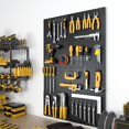 thumbnail image 2 of Paneles perforados de metal Peg Board Spampur, paquete de 8 con 50 ganchos, 2 of 9