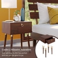 thumbnail image 3 of Caden Solid Wood Nightstand/Side Table/End Table, Fully Assembled, with 1-Drawer for Mid Century Bedroom and Living Room, Walnut, 3 of 5