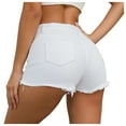 thumbnail image 3 of Shorts for Women Plus Size,Trendy Women's High Waisted Distressed Casual Shorts for Summer Ripped Hem Design for Effortless Style for Everyday Wear Must-Have Fashion Staple, 3 of 8