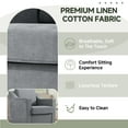 thumbnail image 5 of UIXE Swivel Accent Chair, Modern Round Barrel Arm Chair for Living Room, Bedroom, Comfy Club Reading Chairs for Adults, Chenille Gray, 5 of 8