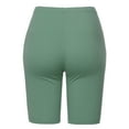thumbnail image 3 of A2Y Women's Basic Solid Premium Cotton Mid Thigh High Rise Biker Bermuda Shorts Light Green S, 3 of 5