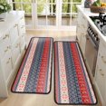 thumbnail image 4 of Kitchen Rugs Sets Of 2,Red and Blue Christmas Knitted Pattern Anti Fatigue Kitchen Mat Rugs Non Slip Washable,Decorative Kitchen Floor Mats for Kitchen,Sink,Laundry,17"x47"+17"x47", 4 of 5