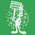 thumbnail image 2 of Junior's Looney Tunes St. Patrick's Day Bugs Bunny This is My Lucky Shirt  Graphic Tee Kelly Green Small, 2 of 3