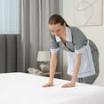 thumbnail image 6 of Royale Linens Extra Deep Pocket Queen Fitted Sheet Only - Soft White Queen Size Fitted Sheet Deep Pocket - Fits 18 inch to 24 inch Thick Mattress - Fitted Sheet Only - Elastic Sheet (Queen, White), 6 of 9