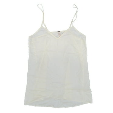 Free People Womens Tank Top Sheer Spaghetti Strap Adjustable V-Neck White Medium