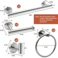 thumbnail image 6 of 5/10/20pcs Bathroom Hardware Set, Including 16" Hand Towel Bars, Toilet Paper Holders, Towel Rings, Robe Towel Hooks (10pcs 16" Black), 6 of 7