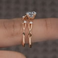 thumbnail image 5 of Cora Jewellery 1CT Round MoissaniteTwig Engagement Ring Set For Women, 18K Rose Gold, 5 of 7