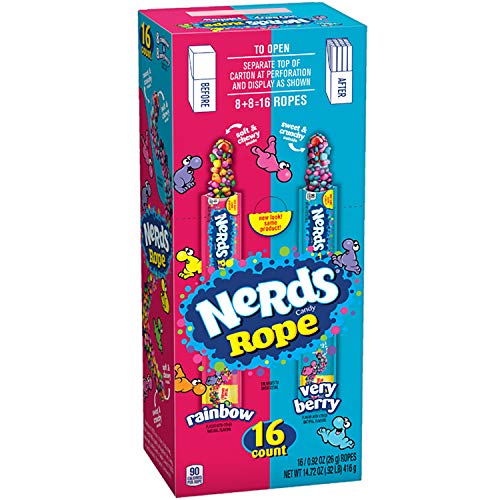 Nerds Ropes Very Berry and Rainbow, Variety, 16 Count