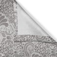 thumbnail image 3 of Ambesonne Floral Kitchen Curtains, Flowers with Leaves, 55"x39", Taupe Grey and White, 3 of 3