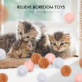 thumbnail image 4 of 18 Pieces Cat Ball Toys Cat Furry Ball Large Plush Soft Artificial Fur Patch Puff Pom Balls Furry Rattle Ball Furry Patch Ball Interactive Cat Toys for Cat Kitten Having Fun Exercise Playing, 4 of 7