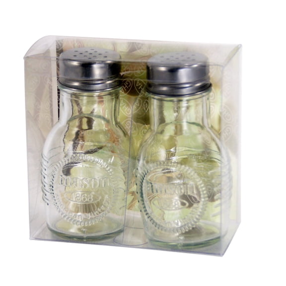 Grant Howard Mason Classics 28 oz Salt and Pepper Shaker Set – Old-Fashioned Glass Kitchen Tableware