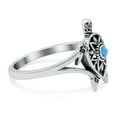 thumbnail image 2 of Turtle Band Ring Lab Created Blue Opal 925 Sterling Silver Size 7, 2 of 5