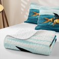 thumbnail image 4 of Erosebridal Cartoon Fish Twin Quilt Set, Marine Wildlife Twin Coverlet Set, Black Reversible 2-Piece, 1 Bedspread and 1 Pillowcase, 4 of 7