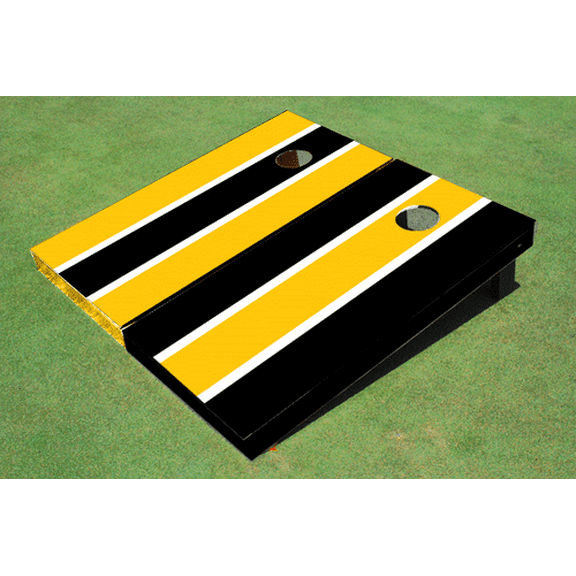 Yellow And Black Alternating Long Stripe Set