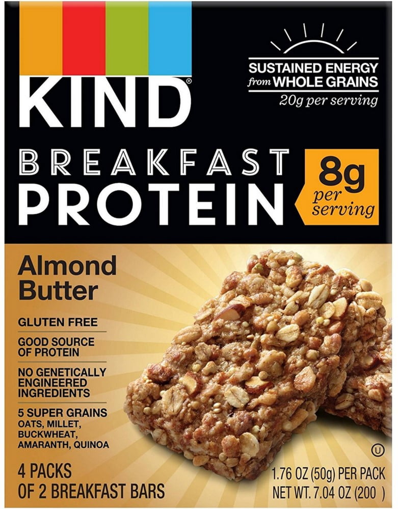 2 Pack Kind Breakfast Protein Bars, 1.76 oz bars, Almond Butter 8 ea