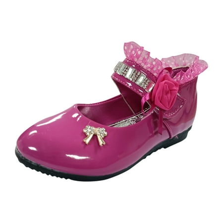 

LBECLEY 5 Year Old Shoes Girls Single Dance Shoes Princess Children Baby Leather Flower Shoes Soft Girls Kid Baby Shoes Boy s Dress Shoes Size 5 Hot Pink 37