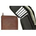 thumbnail image 3 of Genuine Leather Zip-Around Men's Bifold Wallet with coin pocket Black Brown Burgundy, 3 of 5