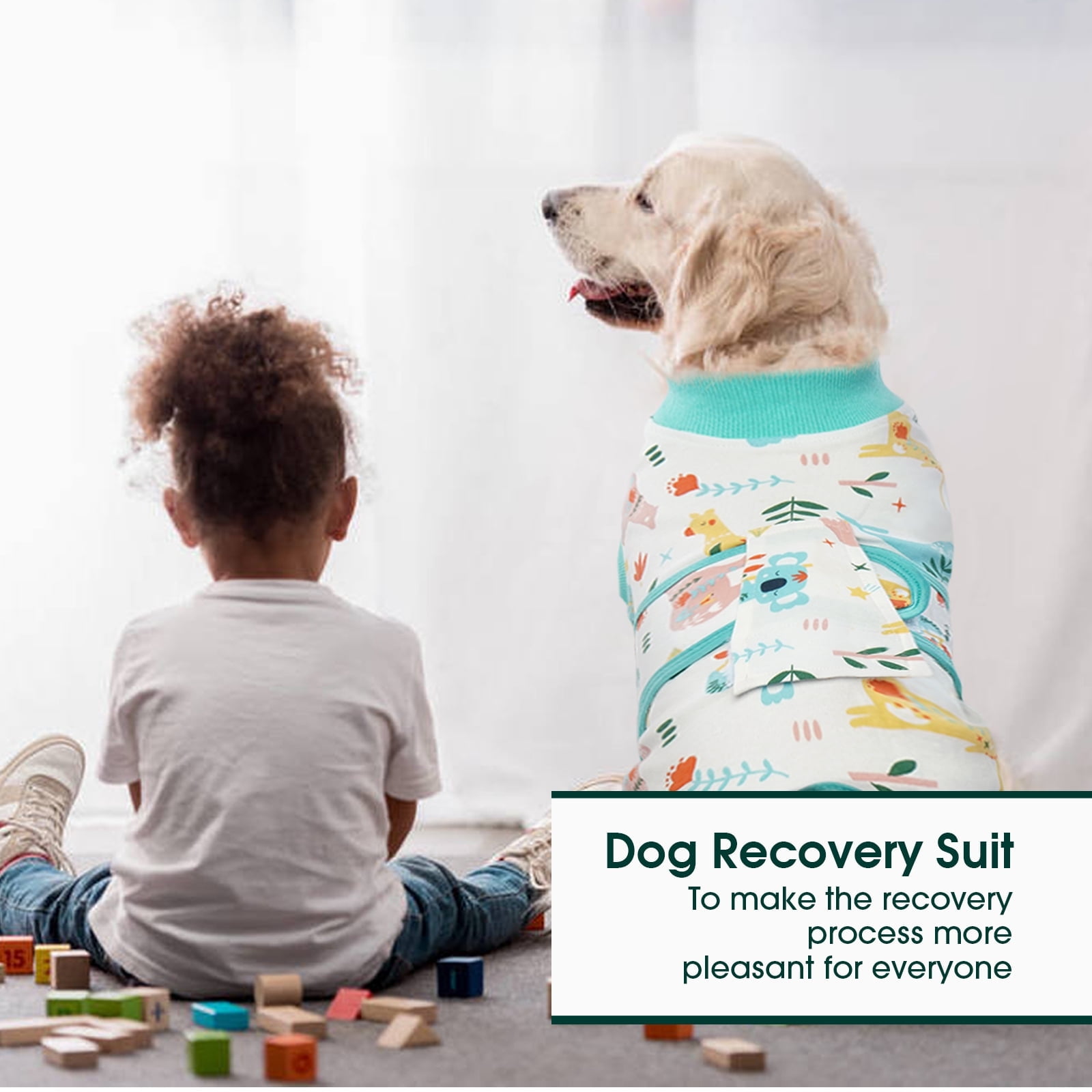 Kuoser Recovery Suit for Dogs Cats Dog Onesie after Surgery, Animal, S