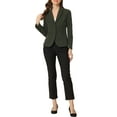 thumbnail image 3 of INSPIRE CHIC Women's Work Blazer Lapel Collar Long Sleeve Jacket Suit Blazer L Army Green, 3 of 7