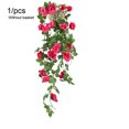thumbnail image 2 of pitrice Artificial Rose Garland Simulation Flower Vine Floral Decor Wall Hanging Plastic artificial Flower Rattan, Rose Red, 2 of 8