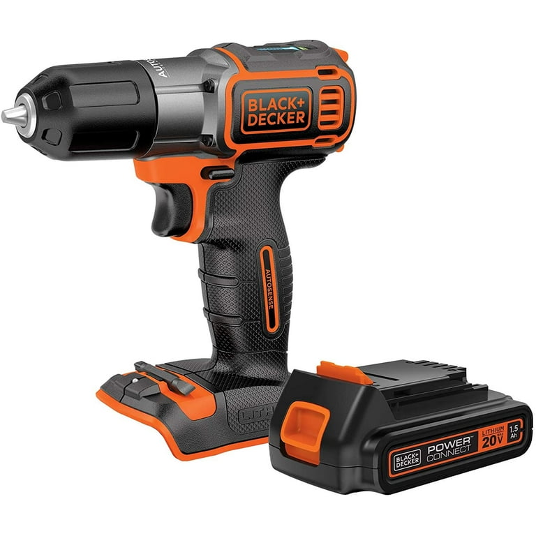 20-Volt MAX Lithium-Ion Cordless Drill/Driver with Autosense Technology with Battery 1.5Ah and Charger 20-Volt MAX Lithium-Ion Cordless Drill/Driver with Autosense Technology with Battery 1.5Ah and Charger