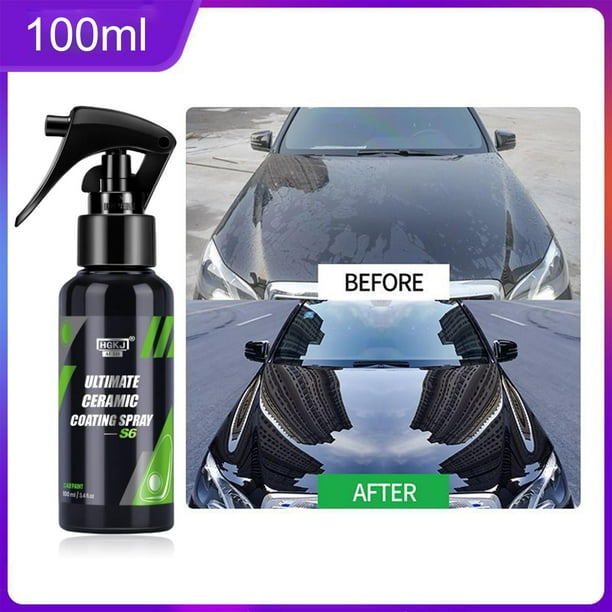 Liquid Cars Revestimiento de cerámica Spray antiarañazos, Protección de pulido de cera hidrofóbica Fortify Spray Protección a prueba de agua, Versión Básica 100ml DYNWAVEMX Aerosol de revestimiento de cerámica para automóviles