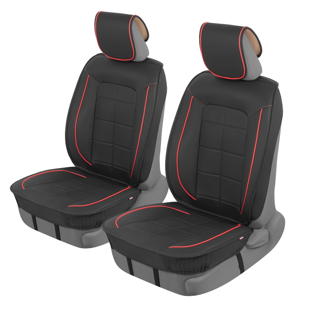 Motor Trend Leatherette Car Seat Covers for Front Seats, Red