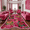 Pink, variant on VALOMENE Leopard Area Rugs for Living Room 4' x 4.6', Machine Washable Non‑Slip Cheetah Floral Rugs, Bohemian Hibiscus Palm Leaf Cowhide Shaped Carpet, Dining Room, Playroom, Home Decor (Brown)