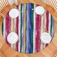 thumbnail image 2 of Vintage Artistic Round Elastic Tablecloth - Waterproof, Spill-Proof, and Wipeable for Daily Use (58 inches), 2 of 7
