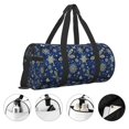 thumbnail image 3 of Fotbe Dark Blue Christmas Bolsa Deportiva de Lona Plegable con Estampado, Bolsa de Gimnasio con Bolsillo Seco/Húmedo, Bolsa de Viaje Ultraligera de Gran Capacidad, 3 of 6