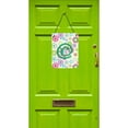 thumbnail image 2 of Letter C Flowers Pink Teal Green Initial Wall or Door Hanging Prints, 2 of 2