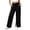 Black, variant on QSAWXQZ Women's Wide Leg Sweatpants Elastic Waist Side Slit Pockets Loose Lightweight Lounge Pants M