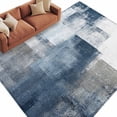 thumbnail image 2 of Blue Large Area Rug 8x10 FT, Non Slip Living Room Throw Carpet, Retro Oil Painted Modern Abstract Art Washable Soft Indoor Outdoor Carpet Non-Shedding Rug for Bedroom Dining Room, 2 of 9