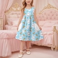 thumbnail image 6 of Piuwrlz Girls Play Casual Dresses Girl Summer Dresses Pocket Crew Neck Pleated Skirts Blue Size 3 Years, 6 of 8