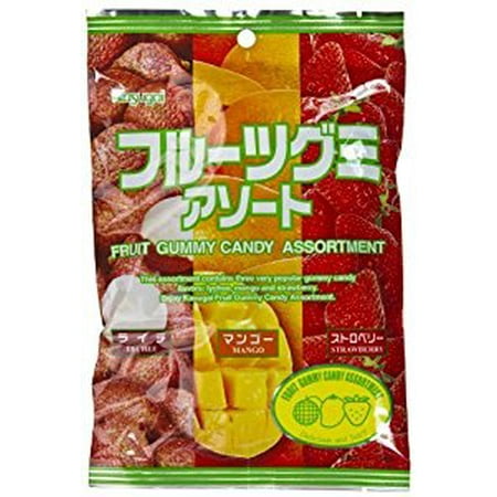 Litchi Mango Fraise: Kasugai Fruit Gummy Candy (Japanese Import) [JU-ICNI]