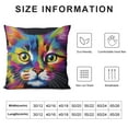 thumbnail image 5 of Shangniulu 18" x 18" Throw Pillow Cover with Cute Cat Printed, Colorful Art Cat Pattern Throw Pillow Case with Hidden Zipper, Square Decorative Cushion Covers Pillowcase Home Sofa Bedroom Car, 5 of 5