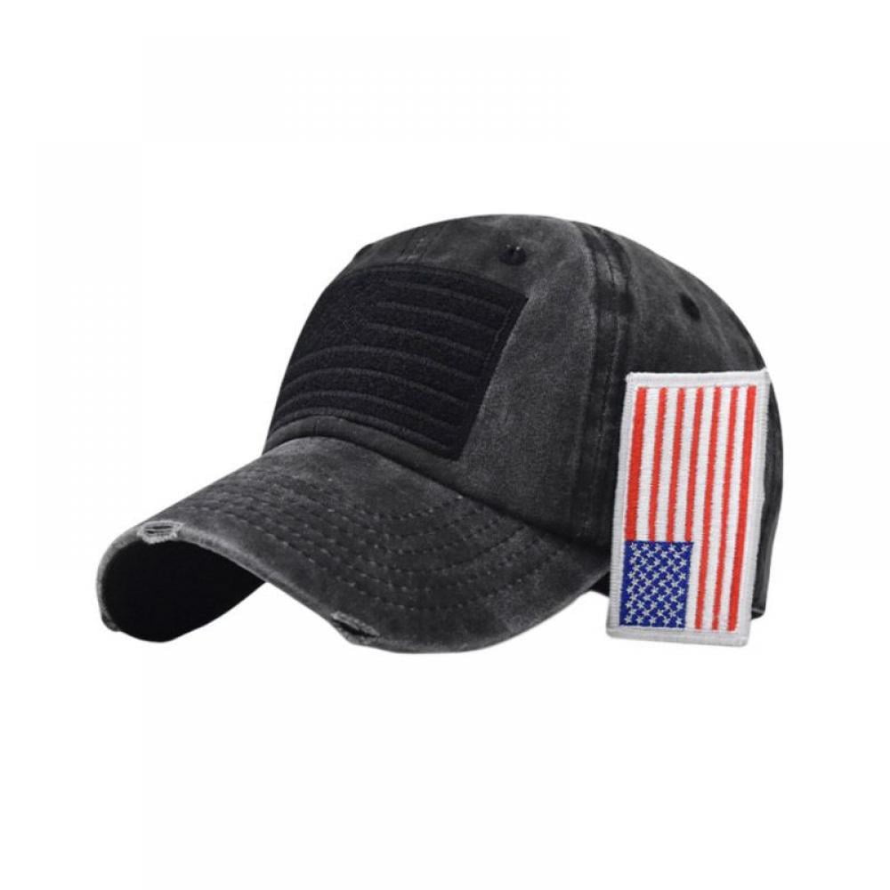 USA American Flag hat Tactical Operator Snapback Flag on Mesh Baseball cap-White 