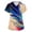Blue, variant on Women's Scrubs Plus Size Wrinkle-Resist Nurse Working Uniforms Trendy V-Neck Textured Print Side Slits Scrub Shirt Breathable Short Sleeve Tees Blouse with Pockets Pink XL