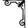 thumbnail image 4 of Ekena Millwork 1 1/2"W x 10"D x 12"H Fleur De Lis Wrought Iron Bracket, (Single center brace), Powder Coated Black, 4 of 8