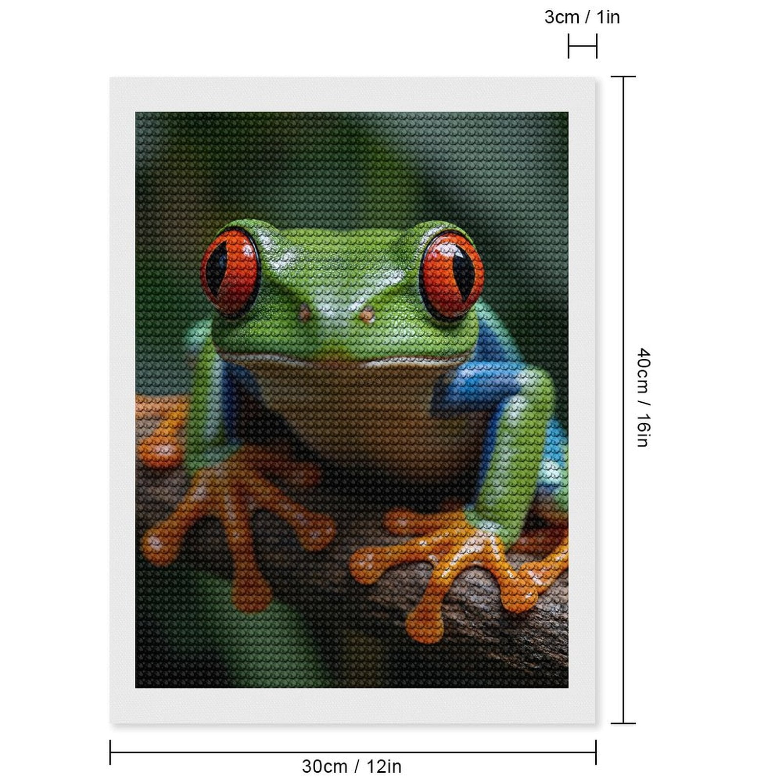 Diamond Art Kits for Adults, Bright Tree Frog Portrait 5D Diamond Painting Kits for Adults Beginners, DIY Full Drill Diamond Painting, Gem Art and Crafts 12x16
