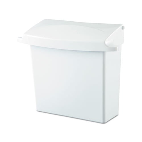 Sanitary Napkin Receptacle with Rigid Liner Rectangular, Plastic, White