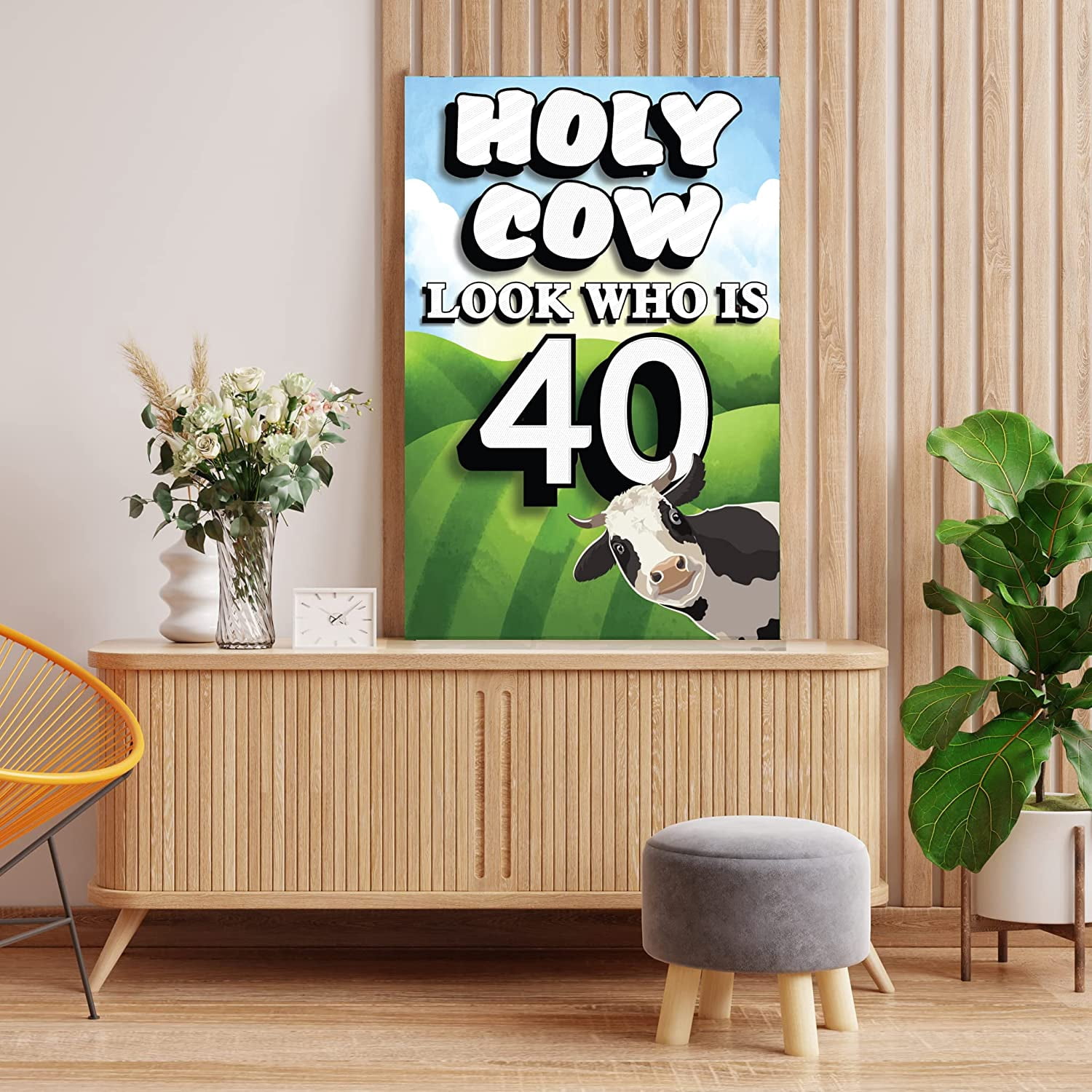 VictoryStore Jumbo Holy Cow Look Who Is 40 Birthday Card, 24" x 36"