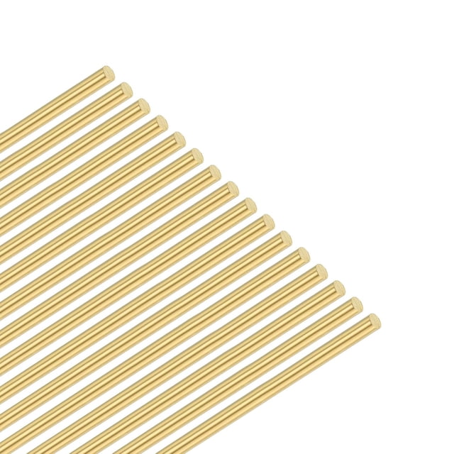 16-Pack Brass Rod, 1.2mmx200mm H65 Solid Round Rods for Knife Handle Pins Material Making Supplies/Shaft Crafts/Model DIY, Lathe Rivet Dowel Stock Tube